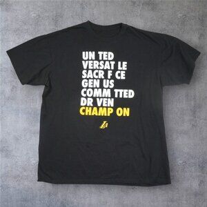 Lakers Champion Opening Night 2018 Tee XL Black LA Basketball Graphic T-Shirt